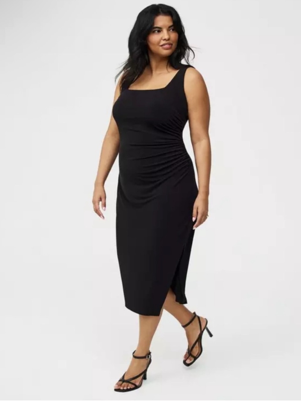 torrid 2X NWTS Black Sleeveless Ruched MAXI Dress